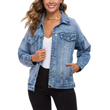 Trendy Oversized Vintage Washed Denim Jacket for Women