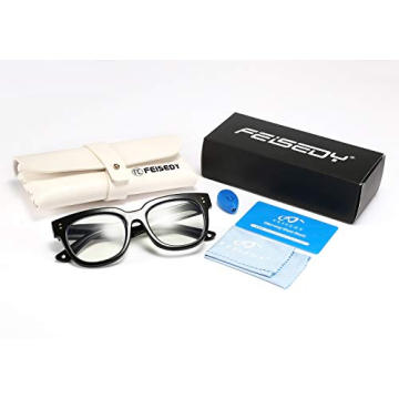 Stylish FEISEDY Retro Square Thick Blue Light Readers