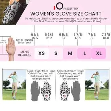 Amy Sport Womens Golf Glove with Ball Marker Rain Left Right Hand Leather Printed Ladies Golf Gloves All Weather Grip Breathable Soft Size S Me L XL (Leopard, Medium-Worn on Left Hand)
