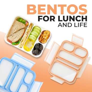 kinsho Bento-Box for Adults or Kids, Lunch-Boxes Portion Control Container for Women Men Girls Boys ...