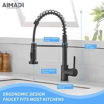 Oil Rubbed Bronze Kitchen Faucet,AIMADI Commercial Single Handle Single Hole Bronze Kitchen Faucet with Pull Down Sprayer grifo para fregaderos de cocina