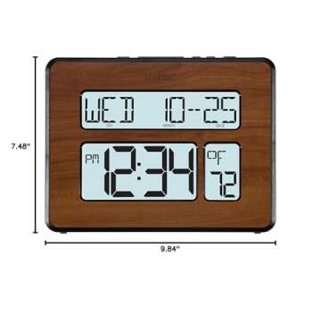 La Crosse Technology 513-1419BL-WA-INT Atomic Large Full Digital Calendar Clock
