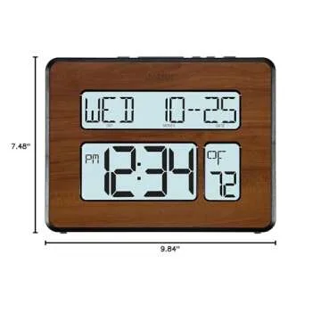 La Crosse Technology 513-1419BL-WA-INT Atomic Large Full Digital Calendar Clock