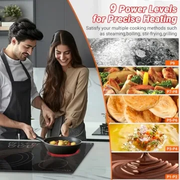 AMZCHEF Electric Cooktop 30 Inch 5 Burners Touch Control