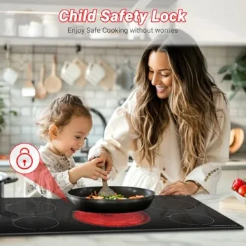 AMZCHEF Electric Cooktop 30 Inch 5 Burners Touch Control