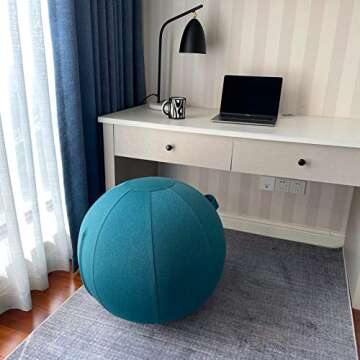 YOGIVO Sitting Ball Chair, Yoga Ball Chair Exercise Ball Chair for Home Office Desk, Stability Ball ...