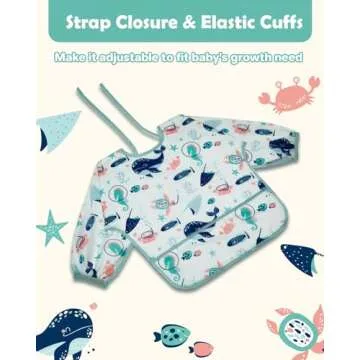 Lictin Waterproof Long Sleeve Bibs for Infants 0-24 Months