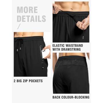 TBMPOY Men's Hiking Pants Lightweight Quick Dry Athletic Wear