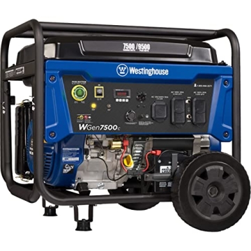 Westinghouse Outdoor Power Equipment 9500 Peak Watt Home Backup Portable Generator, Remote Electric ...