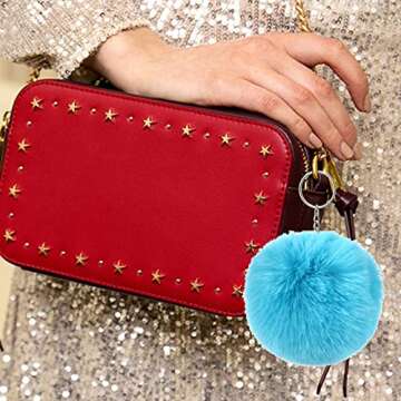 Fluffy Car Steering Wheel Cover Set for Women - 11 Pcs