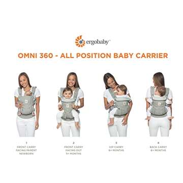 Ergobaby Omni 360 All-Position Baby Carrier for Newborn to Toddler with Lumbar Support (7-45 Pounds), Batik Indigo