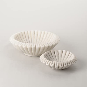 Elegant Handmade Marble Scallop Bowl - Perfect Gift Idea