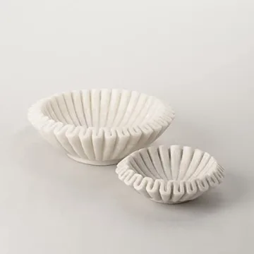 Elegant Handmade Marble Scallop Bowl - Perfect Gift Idea