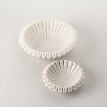 Elegant Handmade Marble Scallop Bowl - Perfect Gift Idea