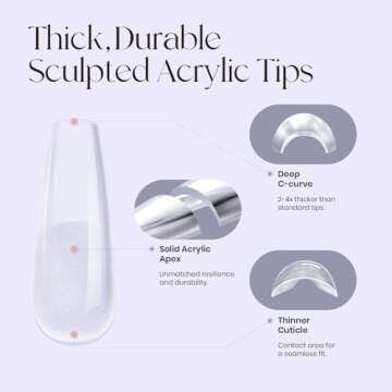 Five Angeles Tipex Instant Apex Gel Nail Tips Kit - 500 Pieces