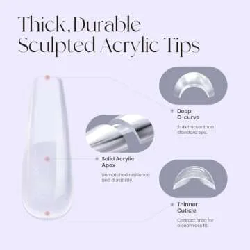 Five Angeles Tipex Instant Apex Gel Nail Tips Kit - 500 Pieces