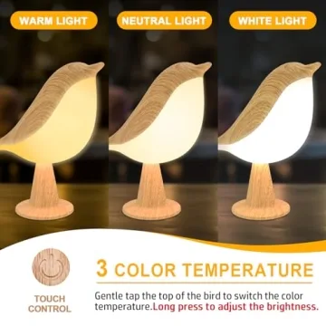 Deogos Bird Lamp - Touch Control & Rechargeable Design