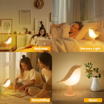 Deogos Bird Lamp - Touch Control & Rechargeable Design