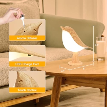 Deogos Bird Lamp - Touch Control & Rechargeable Design