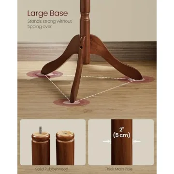 VASAGLE Solid Wood Coat Rack 10 Hooks Entryway Organizer