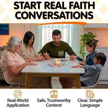 200 Conversation Cards for Christians Game - Explore Your Faith and Have Fun on Family Game Night, B...