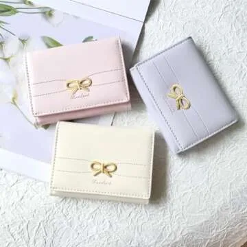 Stylish Sunwel Bow Wallet for Girls and Women - Cream