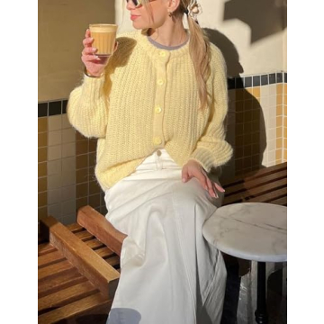 Wyeysyt Women's Cozy Button-Down Cardigan for Fall Style