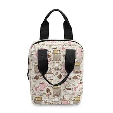 Xoenoiee Coffee Theme Print Bible Cover for Women Men Book Case Church Bible Protective with Handle ...