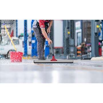 DSV Standard Professional Floor Squeegee for Concrete Floors - 24" Heavy Duty with Telescopic Handle...
