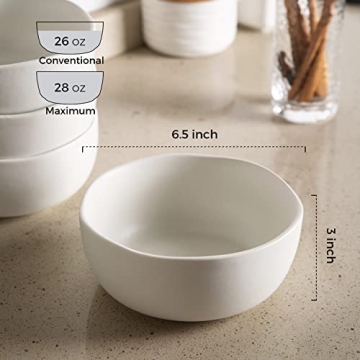 AmorArc Stoneware Cereal Bowls Set of 4 Microwave Safe