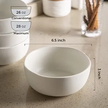 AmorArc Stoneware Cereal Bowls Set of 4 Microwave Safe