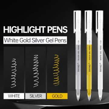 Fhyhej White Gel Pens 1.0mm 6 Pack For Artists