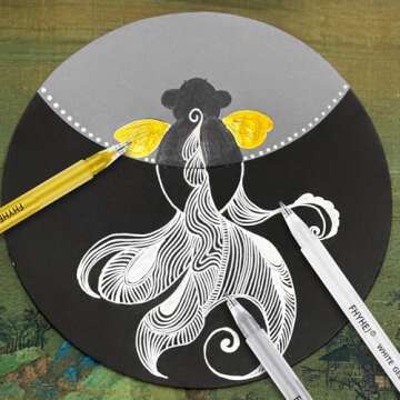 Fhyhej White Gel Pens 1.0mm 6 Pack For Artists