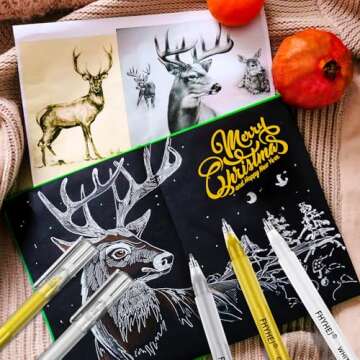 Fhyhej White Gel Pens 1.0mm 6 Pack For Artists