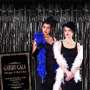 Muhome Black Foil Fringe Curtains for Every Celebration