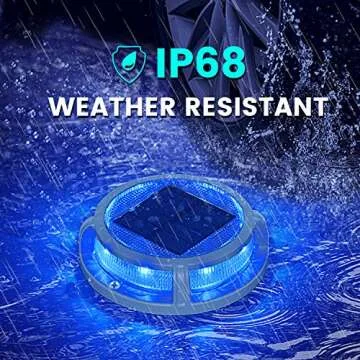 SIEDiNLAR Solar Deck Lights Outdoor 2 Modes 16 LEDs Driveway Markers Dock Light Solar Powered Waterproof for Ground Step Stair Pathway Walkway Garden Yard Road 4 Pack (Blue/Red)