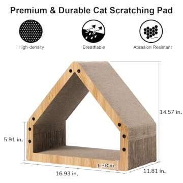 FUKUMARU Cat Scratcher House, Cozy Cardboard Design, Safe and Secure for Kittens, Eco-Friendly, 16.1...