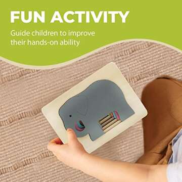 TEKOR Wooden Multi-Layered Animal Puzzles Unique Elephant Wooden Animal Puzzle Montessori Panel Early Educational Toys for Kids Ages 2 and Up | Colorful Wooden Puzzle for Toddlers