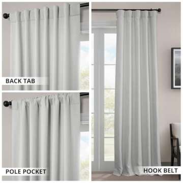 HPD Half Price Drapes Faux Linen Textured Room Darkening Curtains for Bedroom 96 Inches Long (1 Panel), 50W X 96L Curtains for Living Room Home Decor, Oyster
