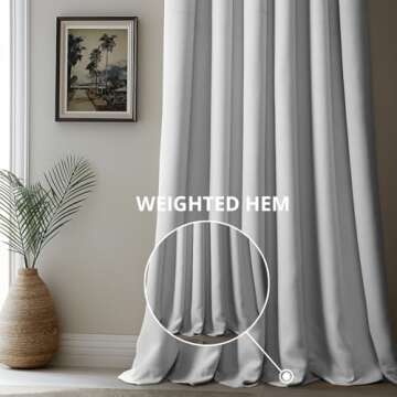 HPD Half Price Drapes Faux Linen Textured Room Darkening Curtains for Bedroom 96 Inches Long (1 Panel), 50W X 96L Curtains for Living Room Home Decor, Oyster