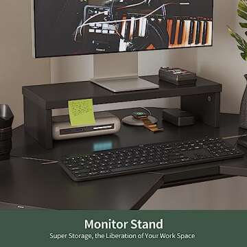 FEZIBO Corner Standing Desk, 48 Inches L Shaped Standing Desk, Electric Stand Up Corner Desk, Home Office Sit Stand Desk with Black Top and Frame