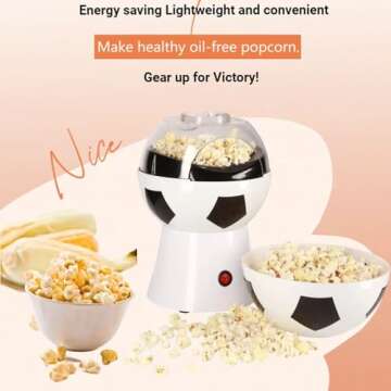 hxoity Football Shape Mini Air Popcorn Popper for Home