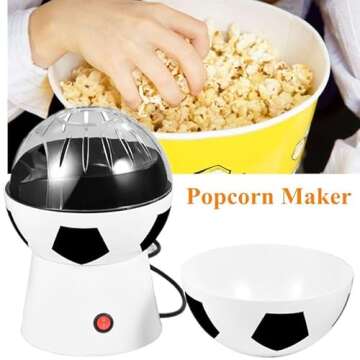 hxoity Football Shape Mini Air Popcorn Popper for Home