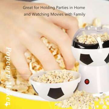hxoity Football Shape Mini Air Popcorn Popper for Home