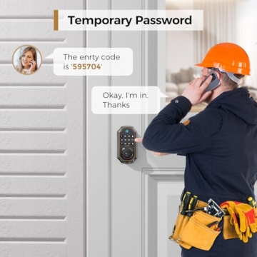 ARPHA Keyless Entry Door Lock D280, 5 in 1 Smart Fingerprint Door Lock, Keypad Deadbolt with 2 Keys, One Touch Lock/Unlock, Auto-Lock, One Time Code, Zinc Alloy