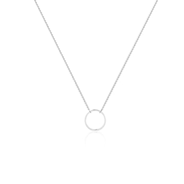 Tasiso Dainty Silver Choker Necklace Simple Necklace for Women Minimalist Circle Chain Necklaces Open Circle Choker Necklace 15mm