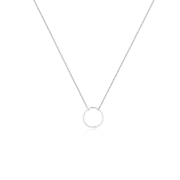 Tasiso Dainty Silver Choker Necklace Simple Necklace for Women Minimalist Circle Chain Necklaces Open Circle Choker Necklace 15mm