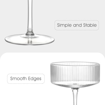 Elegant Coupe Glass Set of 4 for Crafting Cocktails