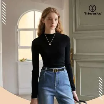 TRIWORKS Reversible Leather Belt for Women with Gold Buckle