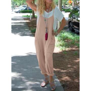 Cicy Bell Women’s Summer Casual Jumpsuit with Adjustable Straps